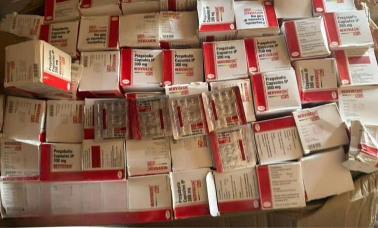 ضبط مليون وثمانين ألف حبة مخدرة في رأس العارة بلحج