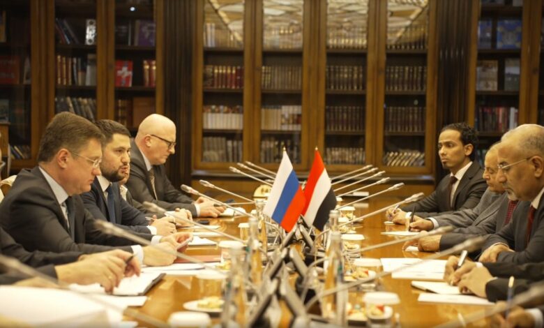 الزُبيدي ونوفاك يبحثان التعاون الاقتصادي وآفاق الاستثمار في اليمن.