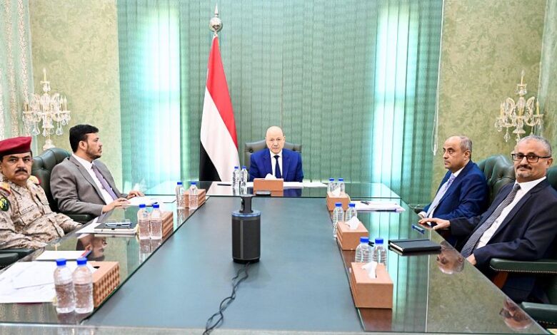 مجلس القيادة الرئاسي بحضور رئيس الوزراء ووزير الدفاع