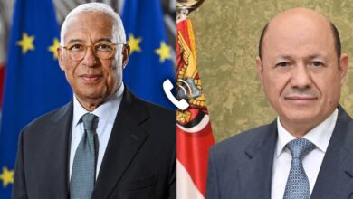 العليمي ورئيس المجلس الأوروبي أنطونيو كوستا